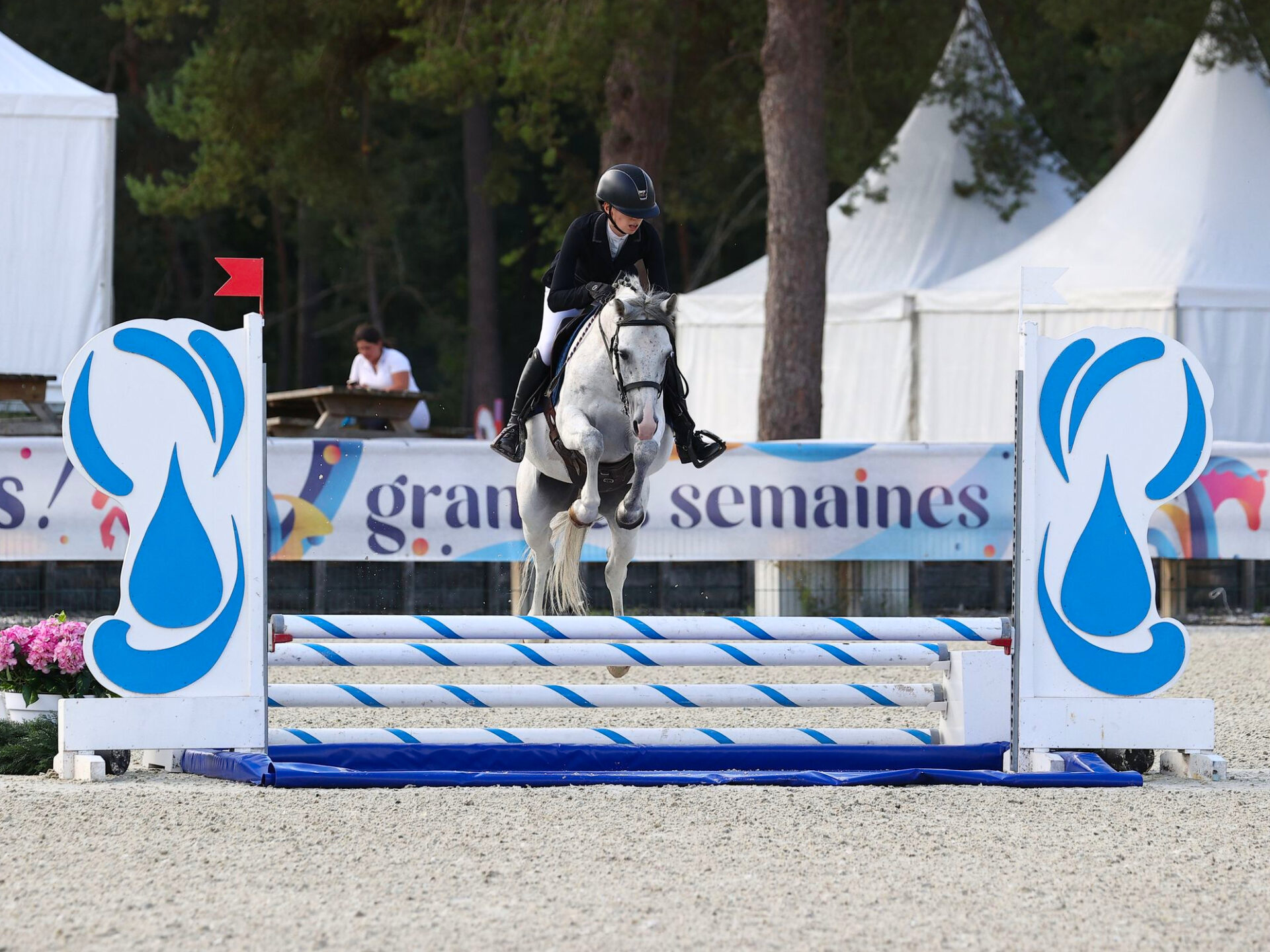 Le poney Kingstown du Hem, monté par Rosalie Lefebvre, au So'pony 2025 à Fontainebleau.